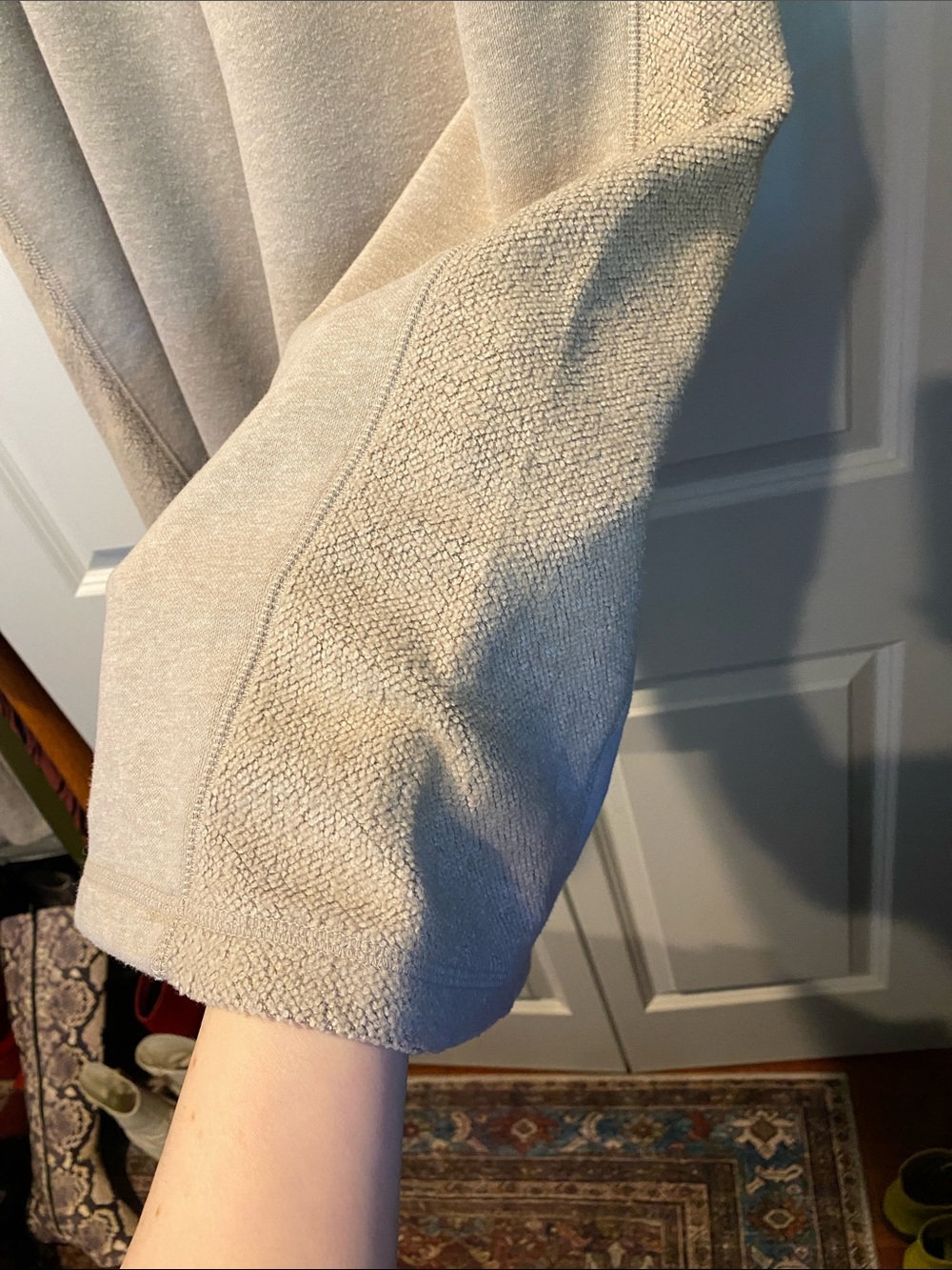Aerie Apres Chill High-Rise Wide-Leg Lounge Trousers in Taupe/Cream Size L Short - Picture 9 of 14